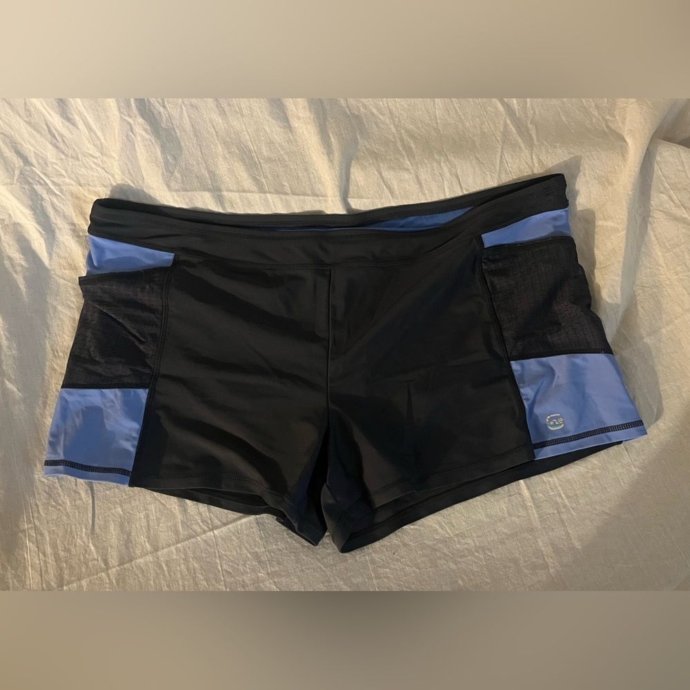 Free Country Black and Blue Athletic Shorts